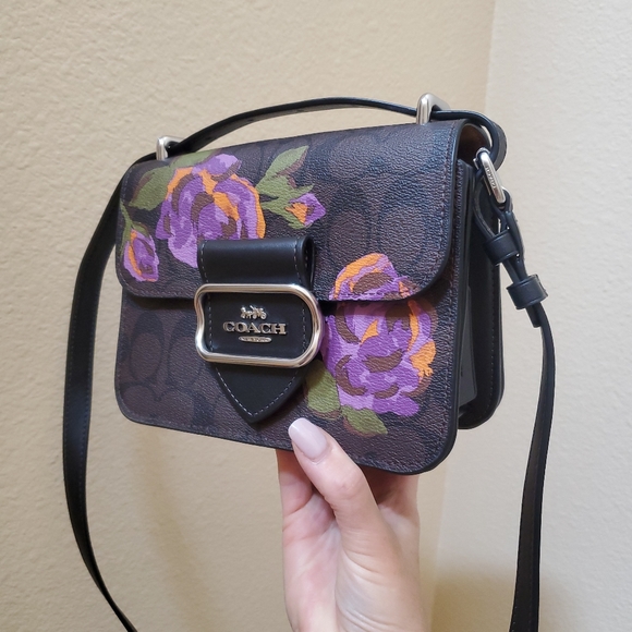 Coach Morgan Square Crossbody In Signature Canvas With Rose Print - Picture 16 of 16